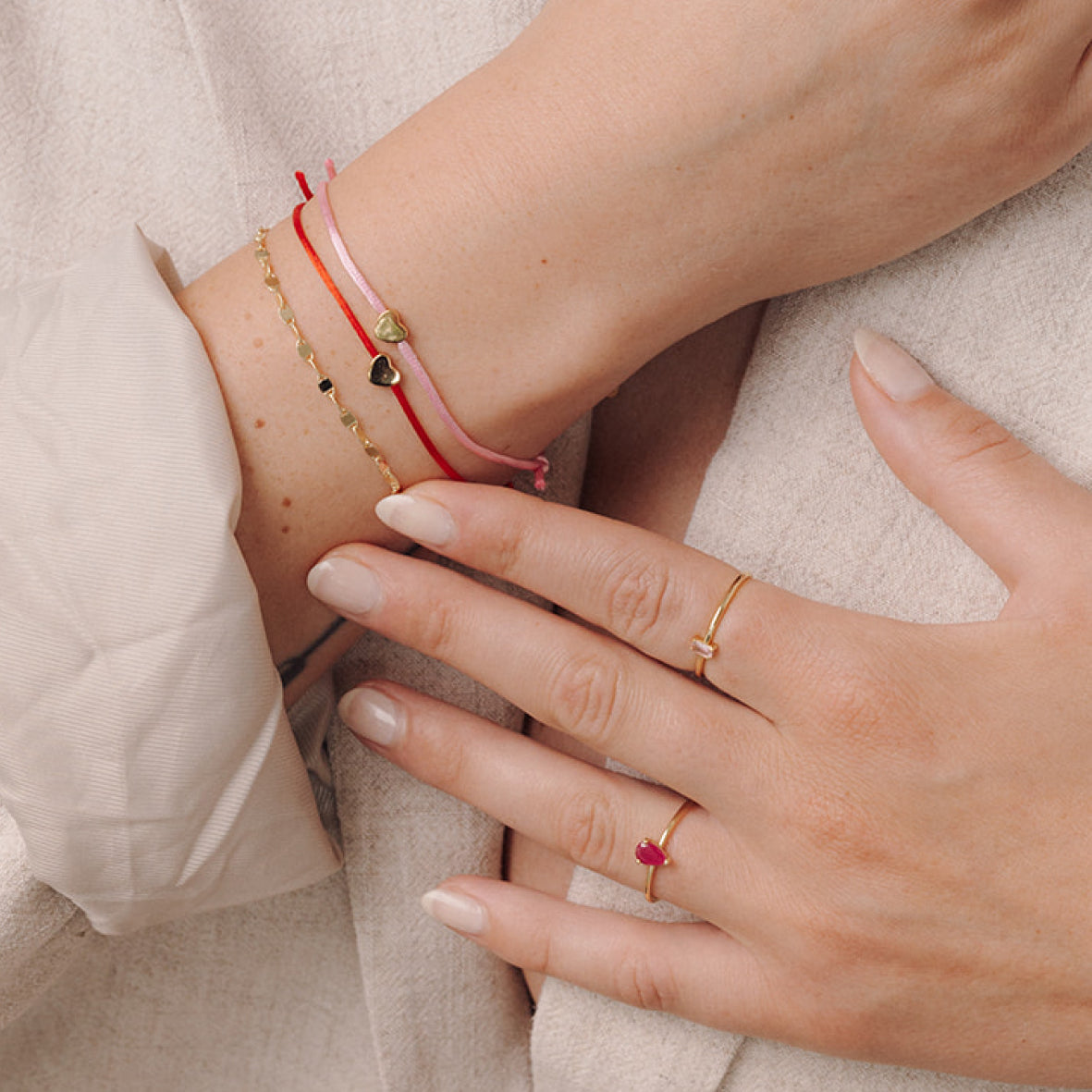 Armband little Love pink